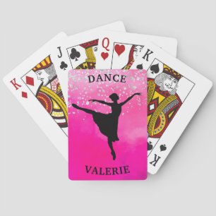 Ballerina Dance Pink Ombre Sparkle    Playing Cards