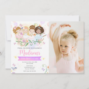 Ballerina Dance Twirl Ballet Tutu Birthday Party Invitation