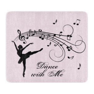 Ballerina Dance with Me Music Glass Cutting Board