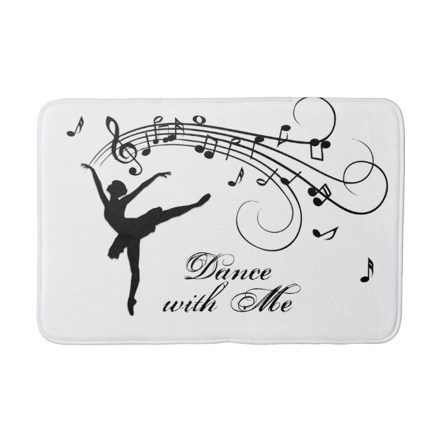 Ballerina Dance with Me Music Note Bath Mat (Front)