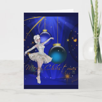 Ballerina Dancer 2/Blue Merry Christmas Card