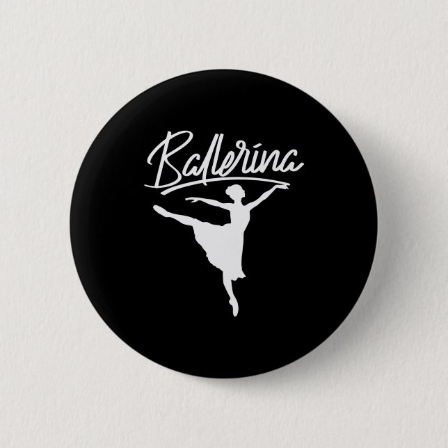 Ballerina Dancer 6 Cm Round Badge (Front)