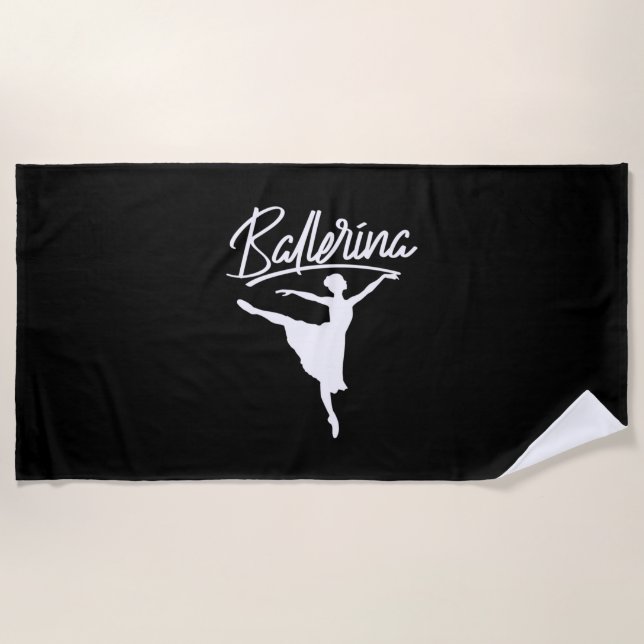 Ballerina Dancer Beach Towel (Front)