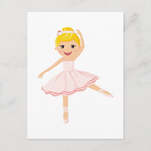 Ballerina dancer blonde postcard