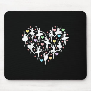 Ballerina Dancer Heart Valentines Day Teacher Danc Mouse Pad