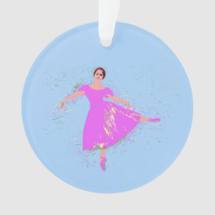 Ballerina Dancer Magenta Pink Dress Ornament