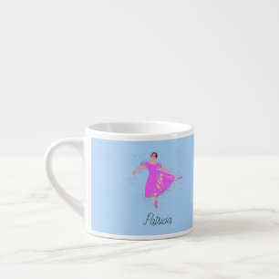Ballerina Dancer Magenta Pink Dress Personalised Espresso Cup