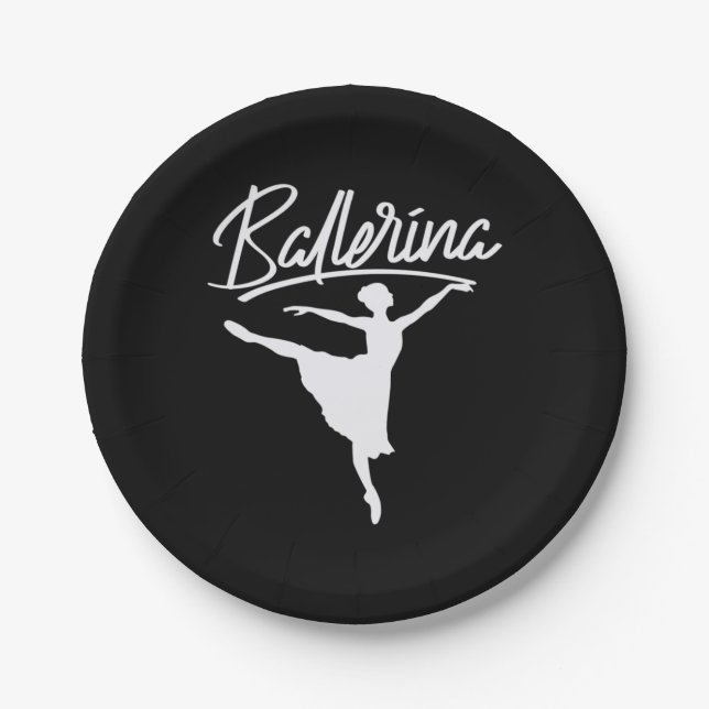 Ballerina Dancer Paper Plate (Front)