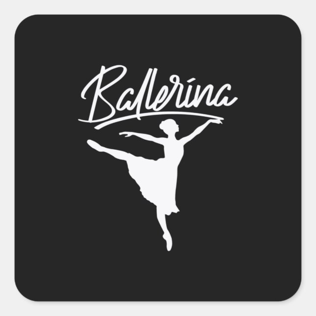 Ballerina Dancer Square Sticker (Front)