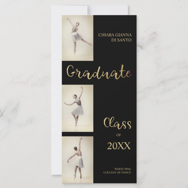 Ballerina Dancer Three Photo Dance Graduation (Front)