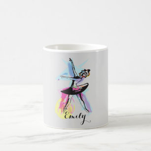 Ballerina Dancer Watercolor Coffee Mug