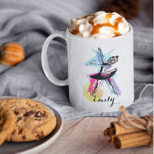 Ballerina Dancer Watercolor Coffee Mug