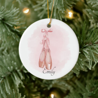 Ballerina Dancer Watercolor Theme Ceramic Ornament