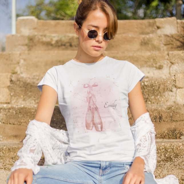 Ballerina Dancer Watercolor Theme T-Shirt (Creator Uploaded)