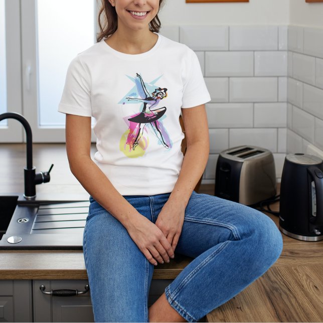 Ballerina Dancer Watercolor Theme T-Shirt (Creator Uploaded)