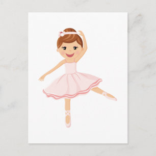 Ballerina Dancer with brown hair Postcard