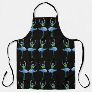 Ballerina dancers watercolor art apron