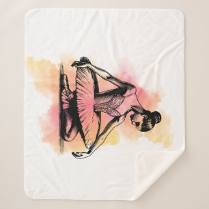 Ballerina Dancing in Color  Sherpa Blanket