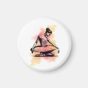 Ballerina Dancing in Colour Magnet