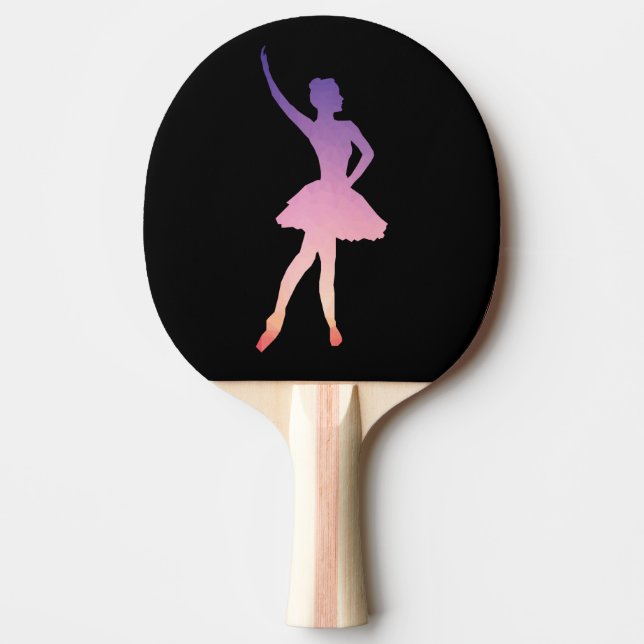 Ballerina dancing modern geometric design ping pong paddle (Front)