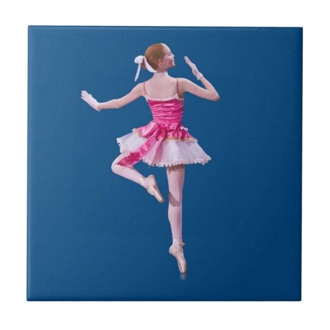 Ballerina Dancing on Blue Tile (Front)