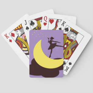Ballerina Dancing on the Moon - ballet dancer Playing Cards
