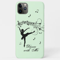 Ballerina Dancing with Music Green