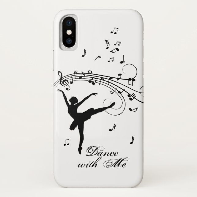 Ballerina Dancing with Music Notes Case-Mate iPhone Case (Back)