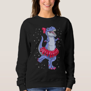 Ballerina Dinosaur T Rex Ballet Dancer Kids Girls Sweatshirt