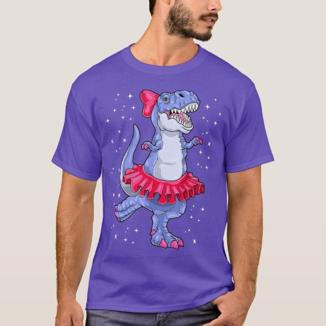 Ballerina Dinosaur T Rex Ballet Dancer Kids T-Shirt (Front)