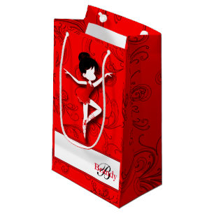 Ballerina Doll   Ballet   Red   Personalise Small Gift Bag