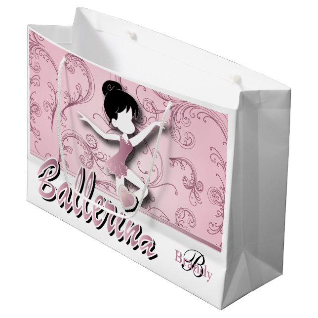 Ballerina Doll | Pink Tourmaline | Personalise Large Gift Bag (Front Angled)