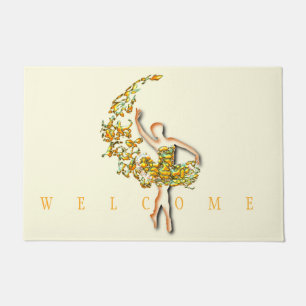 Ballerina Doormat Ballet Dancer Woman - Welcome