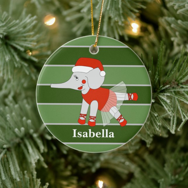 Ballerina Elephant Christmas Special Ceramic Tree Decoration (Tree)