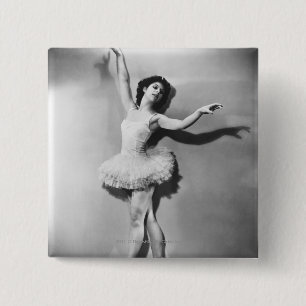 Ballerina en pointe B&W 15 Cm Square Badge
