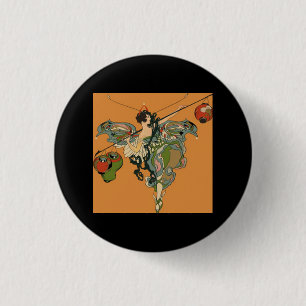Ballerina Faerie With Lanterns 3 Cm Round Badge