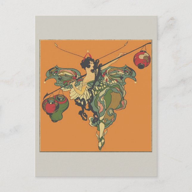 Ballerina Faerie With Lanterns Postcard (Front)