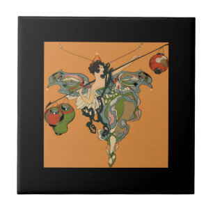 Ballerina Faerie With Lanterns Tile