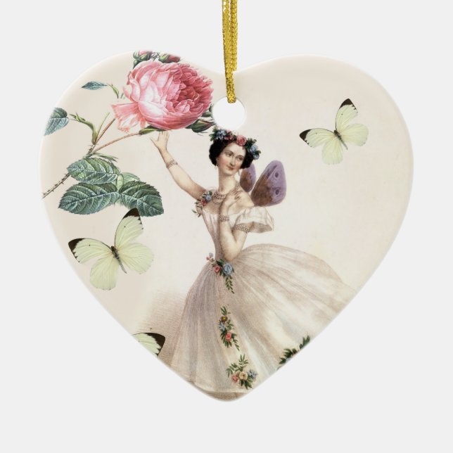 Ballerina Fairy Ceramic Tree Decoration (Front)