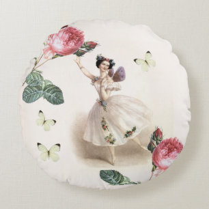 Ballerina fairy round cushion