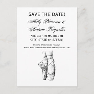 Ballerina Feet on Pointe #1 Announcement Postcard