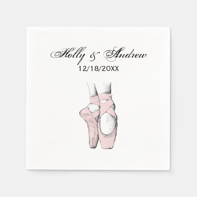 Ballerina Feet on Pointe #1 Lt Pink Napkin (Front)