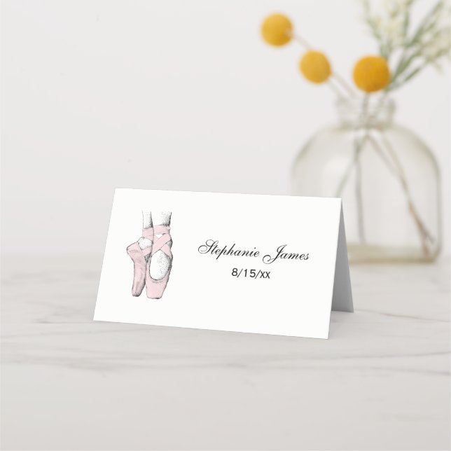 Ballerina Feet on Pointe #1 Lt Pink Place Card (Front)