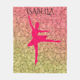 Ballerina fleece blanket personalised with name.