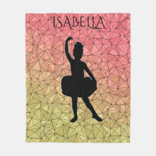 Ballerina fleece blanket personalized with name.