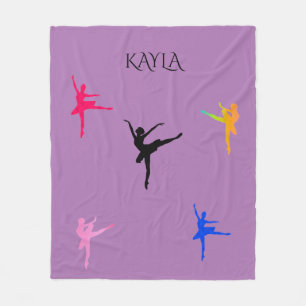 Ballerina  fleece blanket with personalized name.