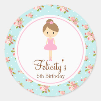 Ballerina Flower 2inch round personalised tag