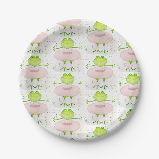 Ballerina Frog paper plate (Front)