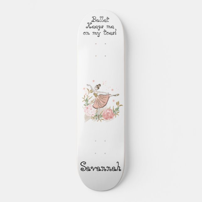 Ballerina gift, ballet skateboard (Front)