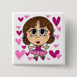 Ballerina Girl 15 Cm Square Badge